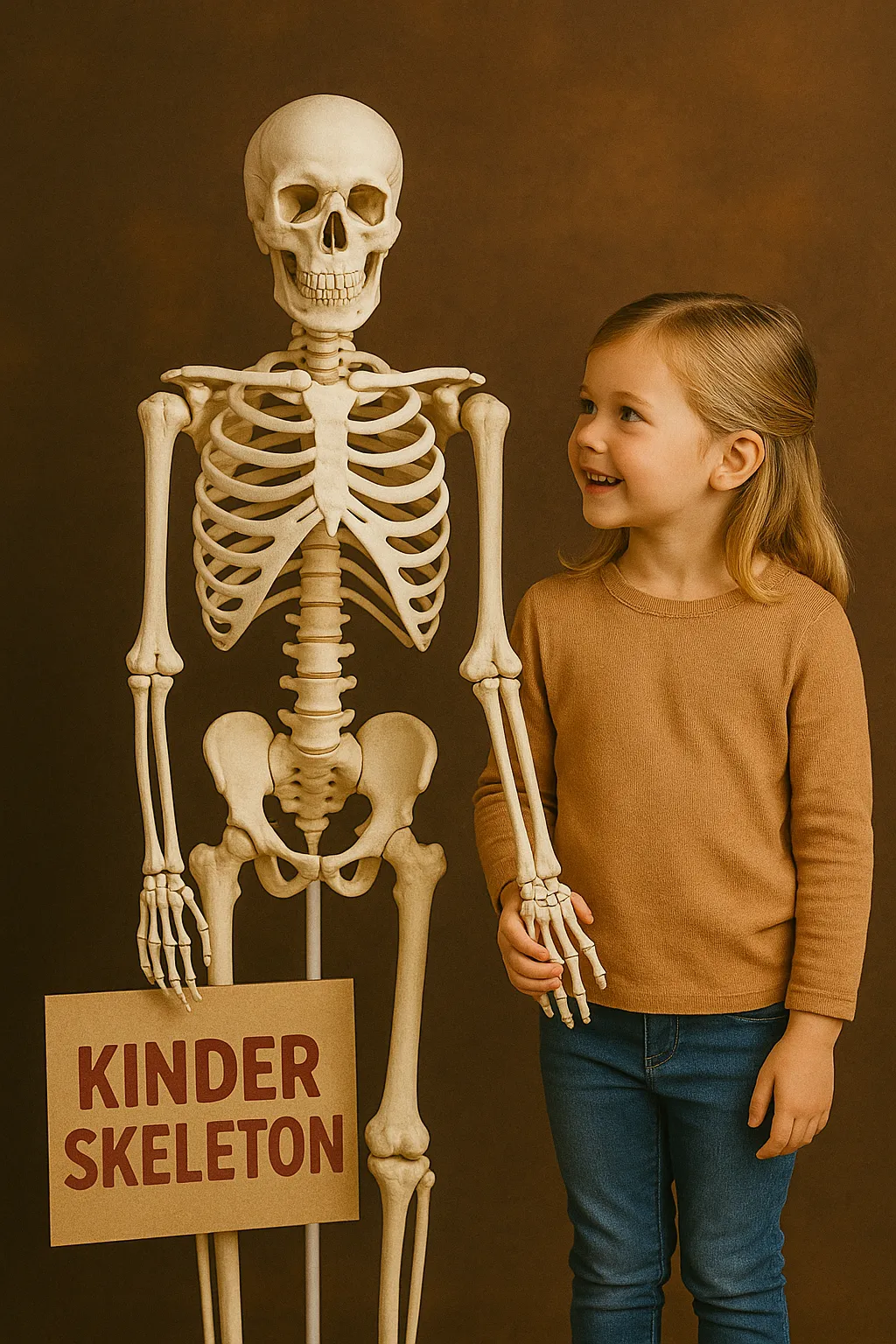 bild eines kindes mit skeleton Für Kinder